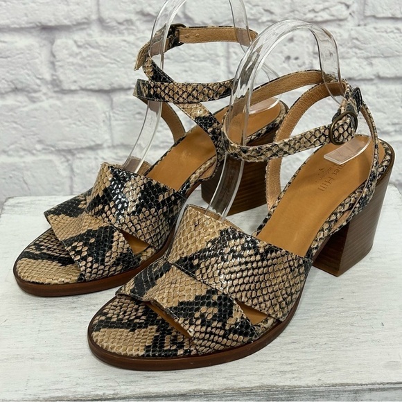 NWOT Garnet Hill Maya Ankle-Strap Block-Heel Sandals - Picture 8 of 16